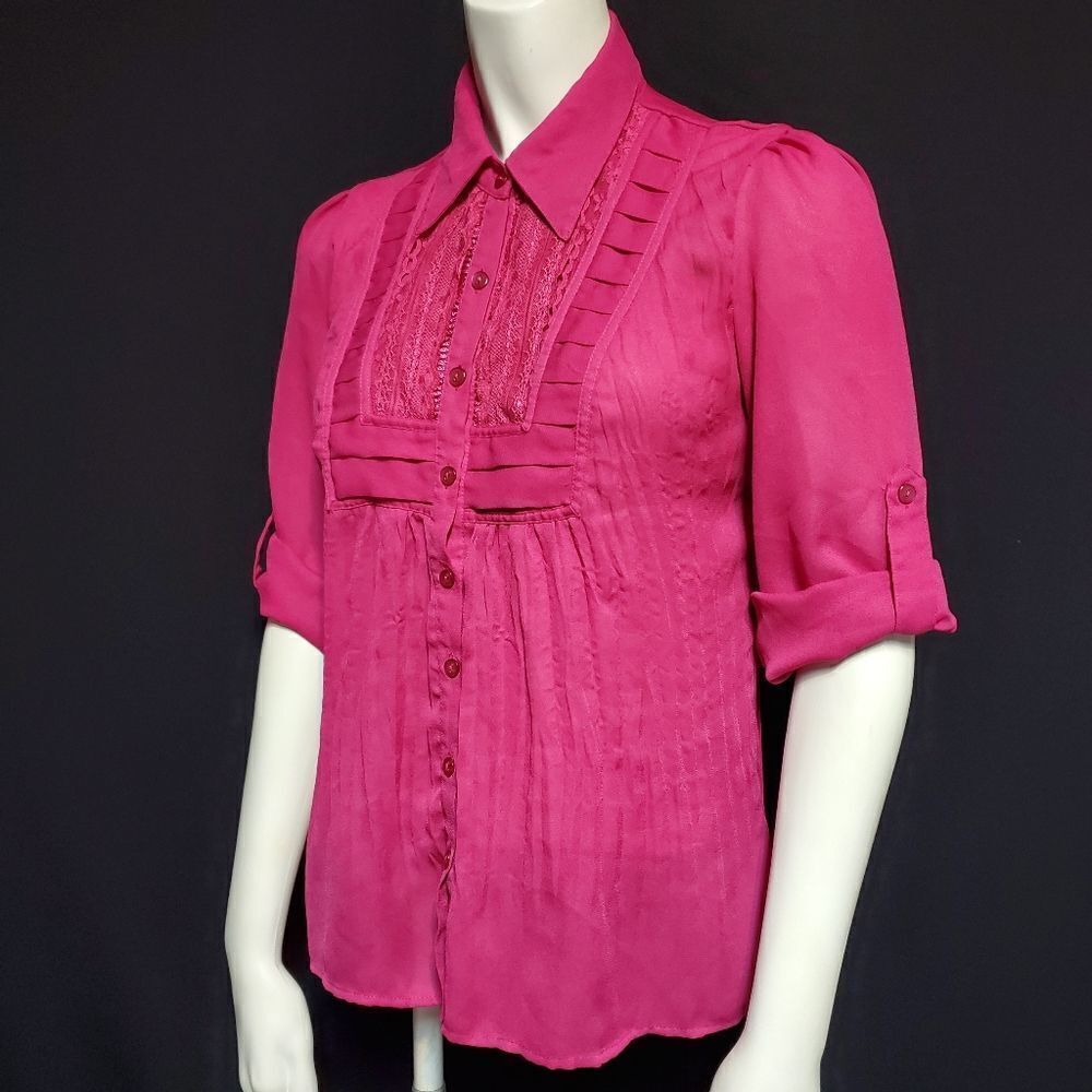 New Directions Pink Button Down Top (SP)